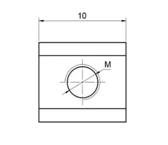 Ecrou en T M5 profil 6 mm plan 1.webp