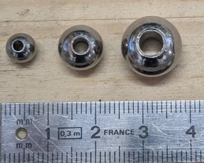 [R00125-1] Bille Bi inox avec trou traversant pour Joint (6,35 mm / 1/4" (B6i))